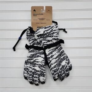 NWT Burton Women's Profile Gloves Size Medium: Zebra Camo
